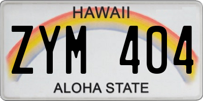 HI license plate ZYM404