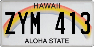 HI license plate ZYM413