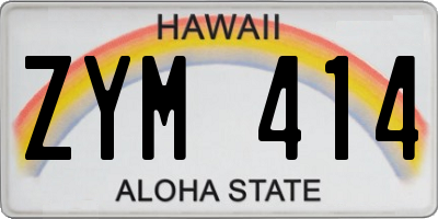 HI license plate ZYM414