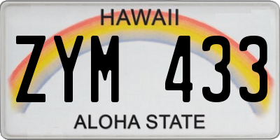 HI license plate ZYM433