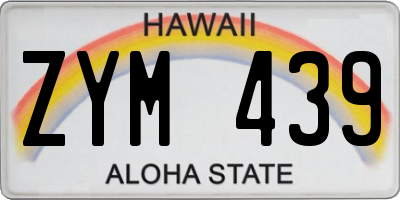 HI license plate ZYM439