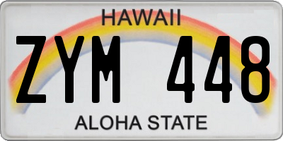 HI license plate ZYM448