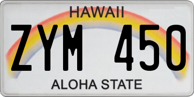 HI license plate ZYM450