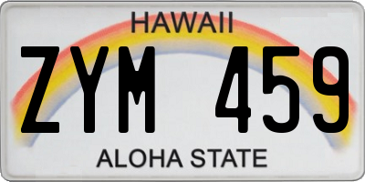 HI license plate ZYM459