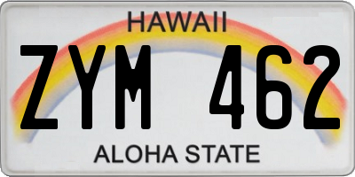 HI license plate ZYM462