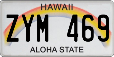 HI license plate ZYM469