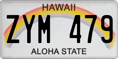 HI license plate ZYM479