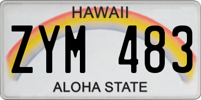 HI license plate ZYM483