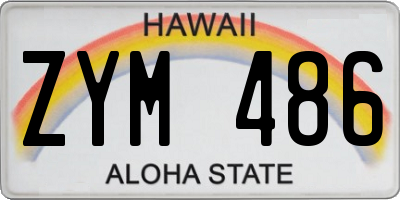 HI license plate ZYM486