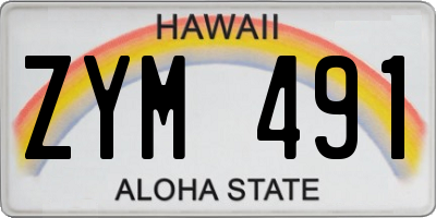 HI license plate ZYM491