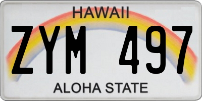 HI license plate ZYM497