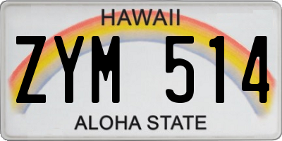 HI license plate ZYM514