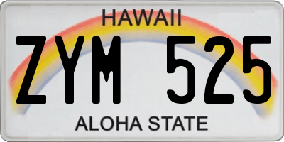 HI license plate ZYM525