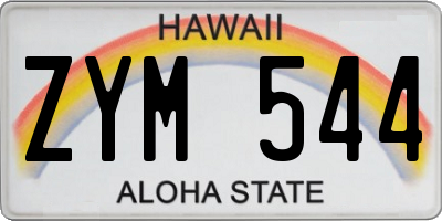HI license plate ZYM544