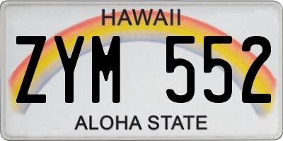 HI license plate ZYM552