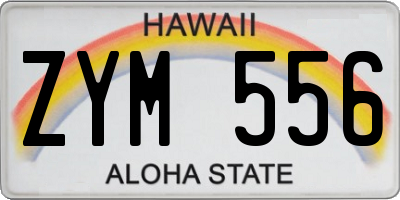 HI license plate ZYM556