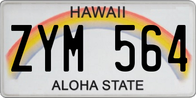 HI license plate ZYM564