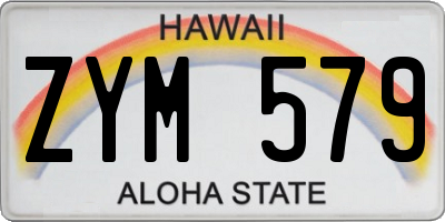 HI license plate ZYM579