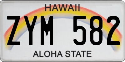HI license plate ZYM582