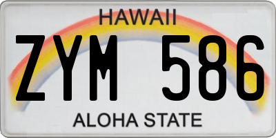 HI license plate ZYM586