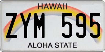 HI license plate ZYM595