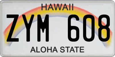 HI license plate ZYM608