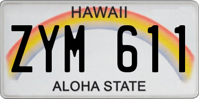 HI license plate ZYM611