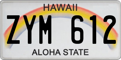 HI license plate ZYM612