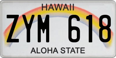 HI license plate ZYM618