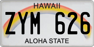 HI license plate ZYM626
