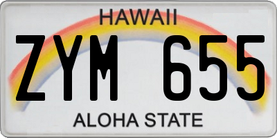 HI license plate ZYM655