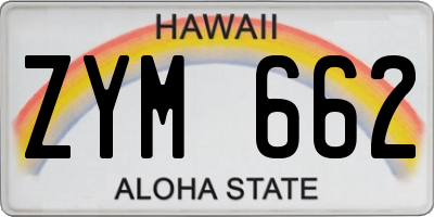 HI license plate ZYM662