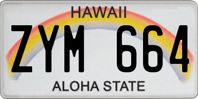 HI license plate ZYM664