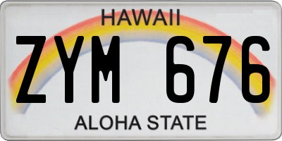 HI license plate ZYM676