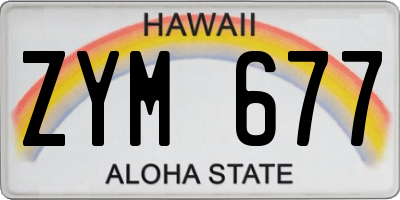 HI license plate ZYM677