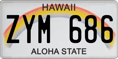HI license plate ZYM686