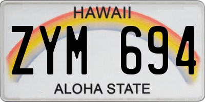 HI license plate ZYM694