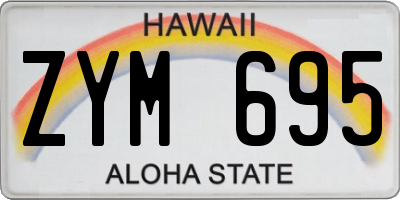 HI license plate ZYM695