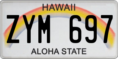 HI license plate ZYM697