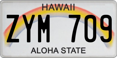 HI license plate ZYM709