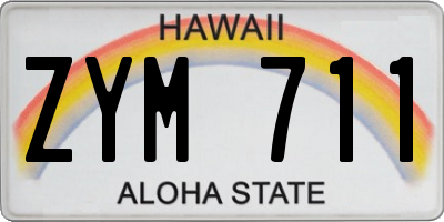 HI license plate ZYM711