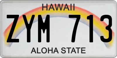 HI license plate ZYM713