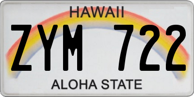 HI license plate ZYM722