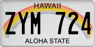 HI license plate ZYM724