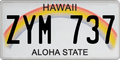 HI license plate ZYM737
