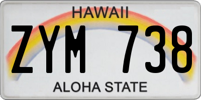 HI license plate ZYM738