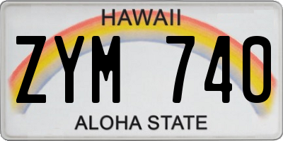 HI license plate ZYM740