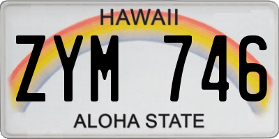 HI license plate ZYM746