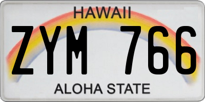 HI license plate ZYM766