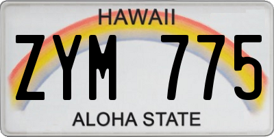 HI license plate ZYM775